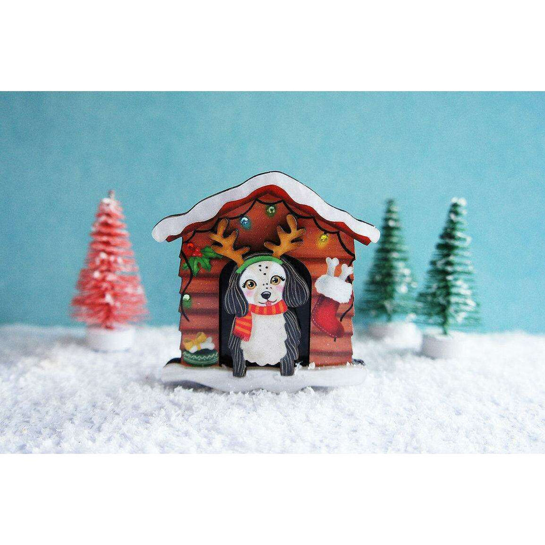 Christmas Dog House Brooch by Laliblue - Quirks!