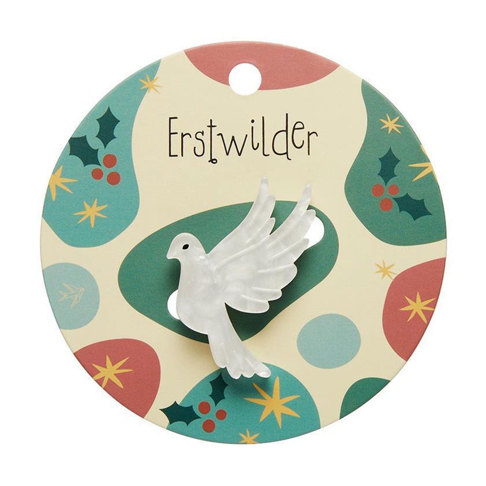 Christmas Dove Mini Brooch by Erstwilder image 1