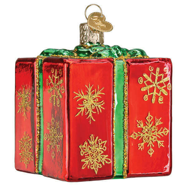 Old World Christmas Christmas Gift Box Blown Glass Ornament