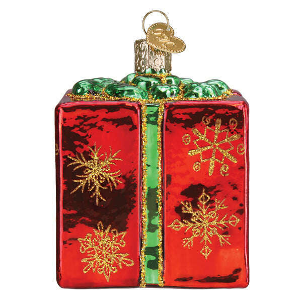 Old World Christmas Christmas Gift Box Blown Glass Ornament
