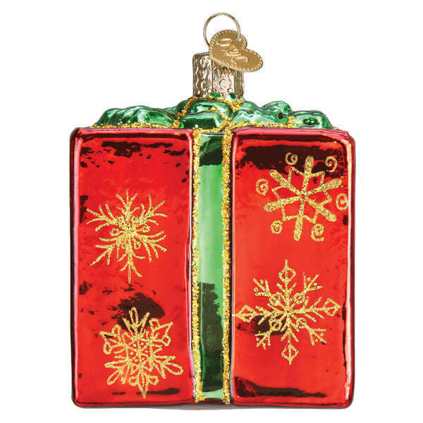 Old World Christmas Christmas Gift Box Blown Glass Ornament