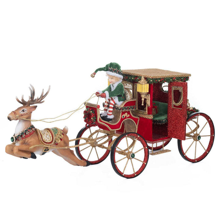 Christmas in the City Hansom Cab with Elf Driver by Katherine's Collection image 1