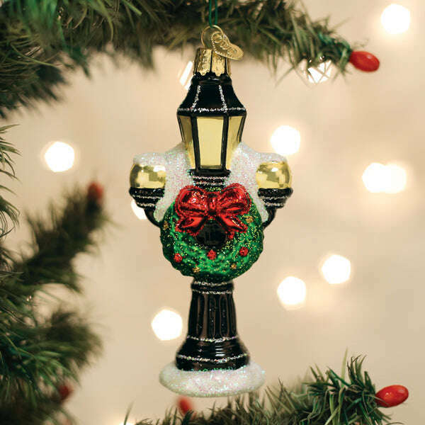 Old World Christmas Christmas Lamp Post Blown Glass Ornament