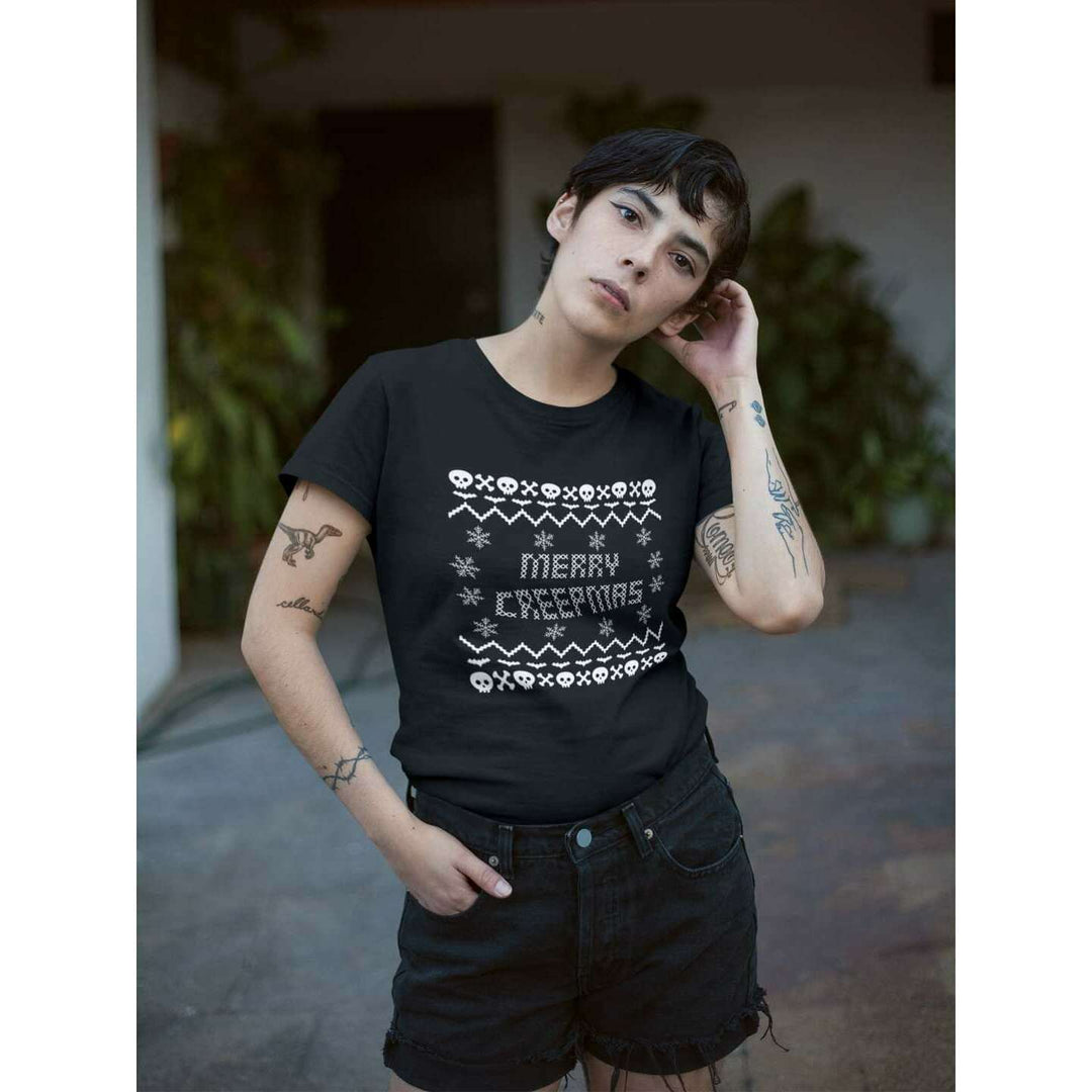 Christmas Merry Creepmas Ugly Sweater Tee - Unisex Shirt