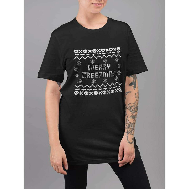 Christmas Merry Creepmas Ugly Sweater Tee - Unisex Shirt