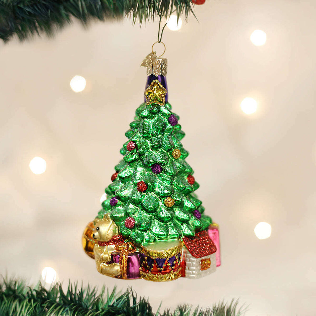 Old World Christmas Christmas Morning Tree Blown Glass Ornament