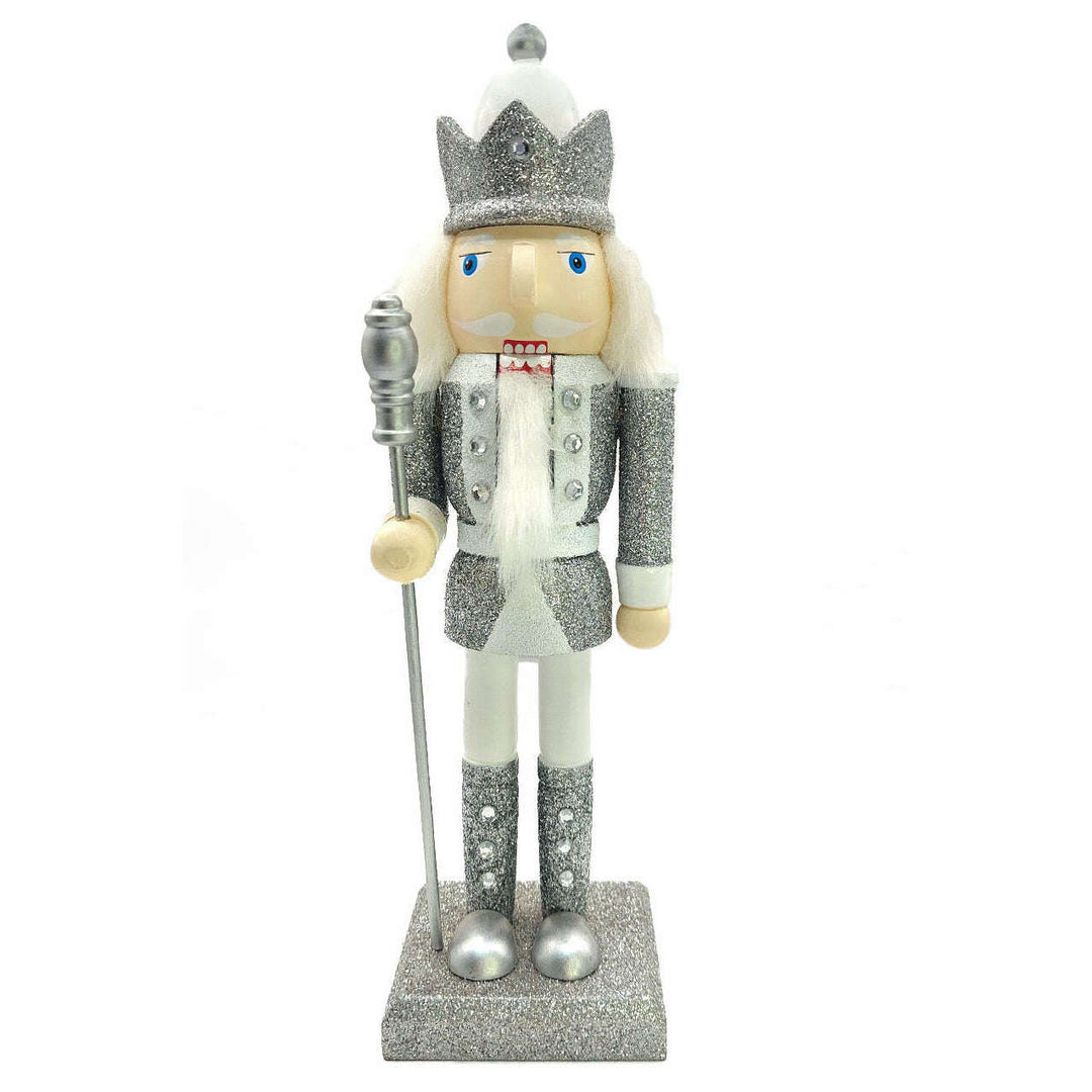 Christmas Nutcracker the Staffbearer. Wizardi Classic Wooden Festive Decoration F07M14-35-N01364C