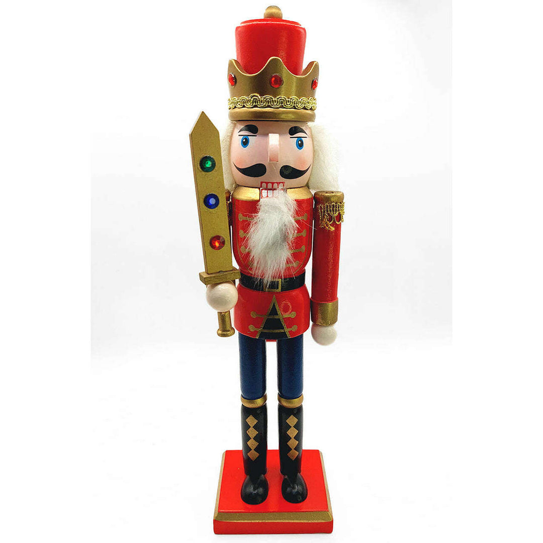 Christmas Nutcracker the Swordsman. Wizardi Classic Wooden Festive Decoration F07M14-40-N01012A