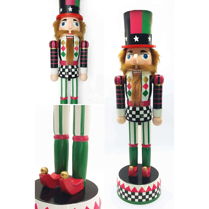 Christmas Nutcracker. Wizardi Classic Wooden Festive Decoration F07M14-37-N01833A