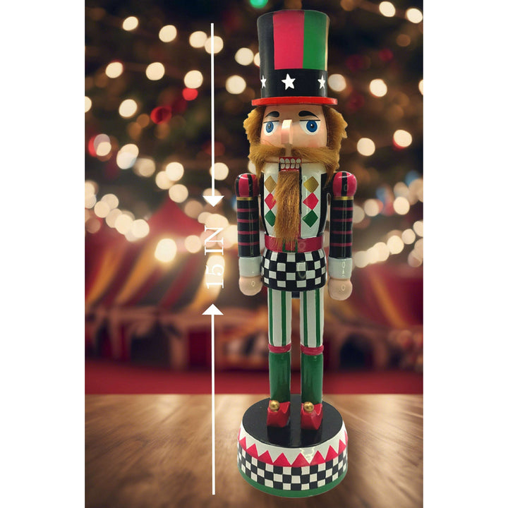 Christmas Nutcracker. Wizardi Classic Wooden Festive Decoration F07M14-37-N01833A