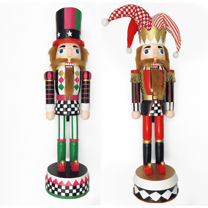 Christmas Nutcracker. Wizardi Classic Wooden Festive Decoration F07M14-37-N01833A