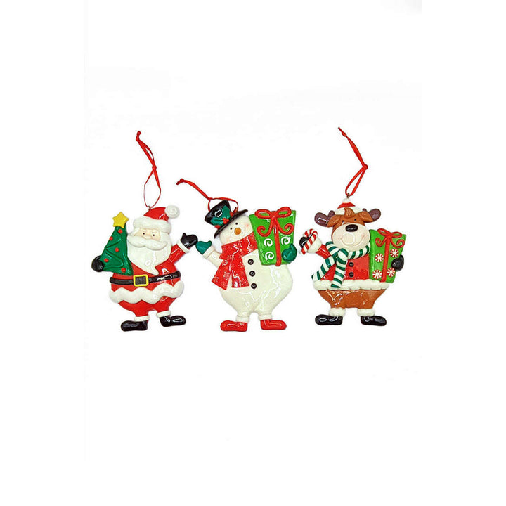 Christmas Ornament - Glossy Gingerbread Reindeer. Wizardi Festive Decoration F07-N2-13-SEE203C