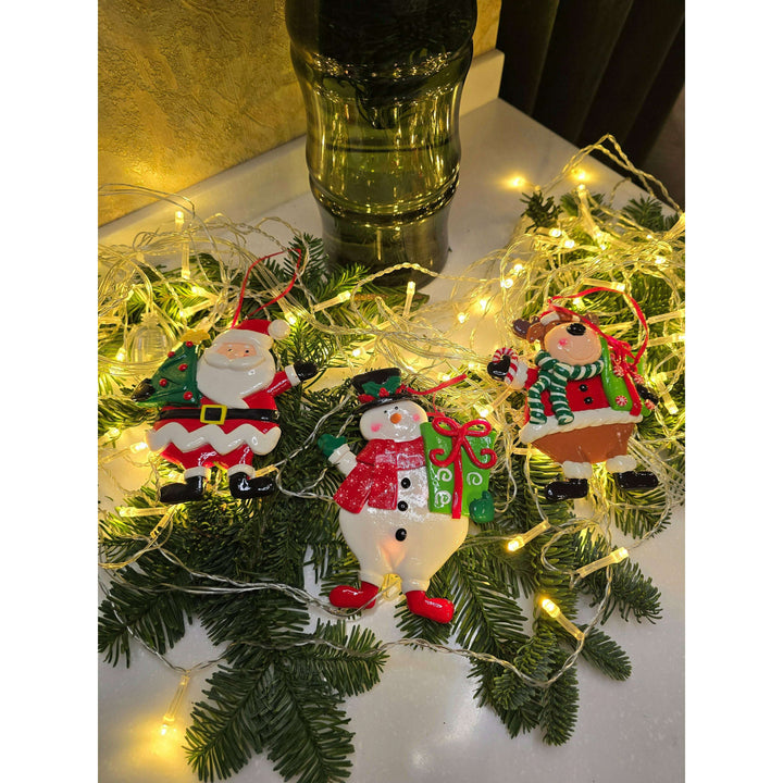 Christmas Ornament - Glossy Gingerbread Reindeer. Wizardi Festive Decoration F07-N2-13-SEE203C