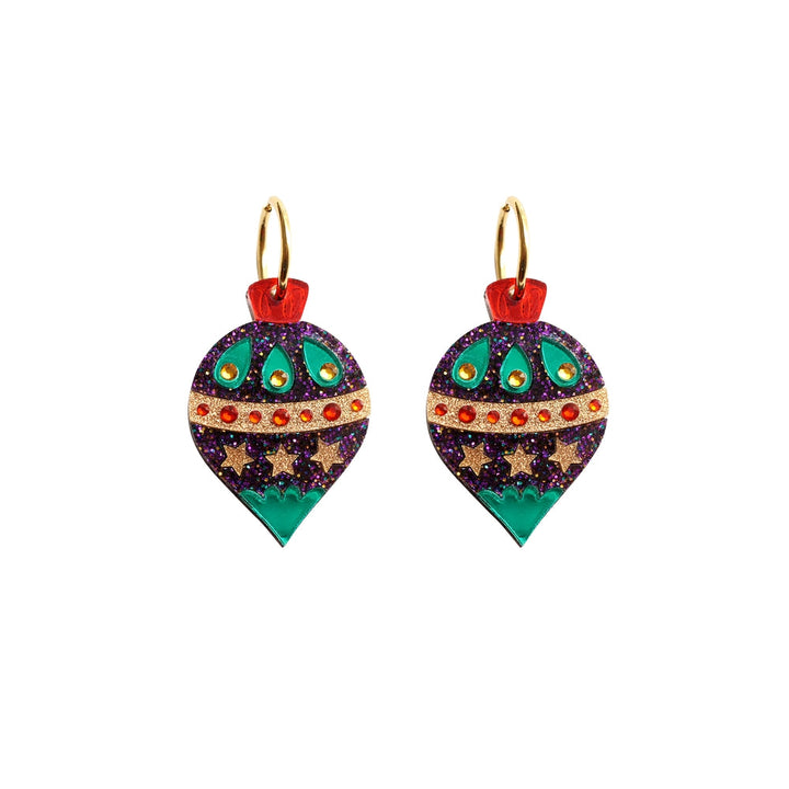 Christmas Ornament with Stars Earrings by Laliblue 