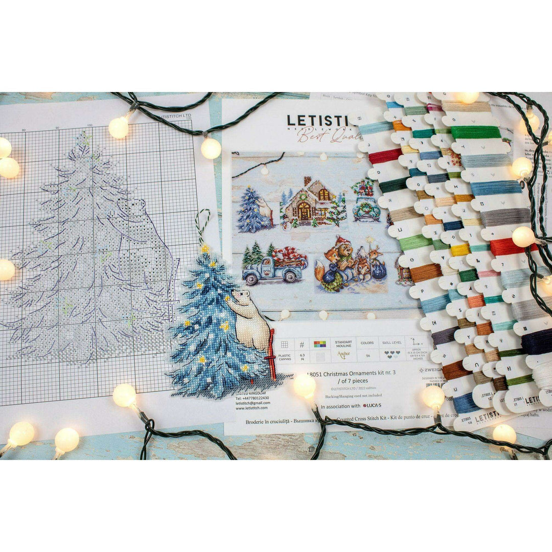 Christmas Ornaments Kit L8051 Counted Cross Stitch Kit