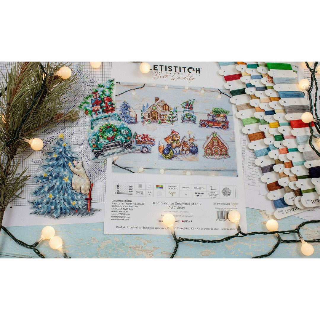 Christmas Ornaments Kit L8051 Counted Cross Stitch Kit