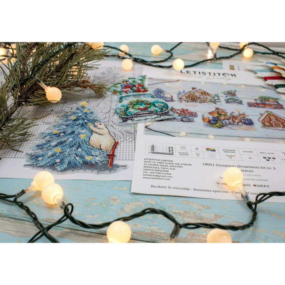Christmas Ornaments Kit L8051 Counted Cross Stitch Kit