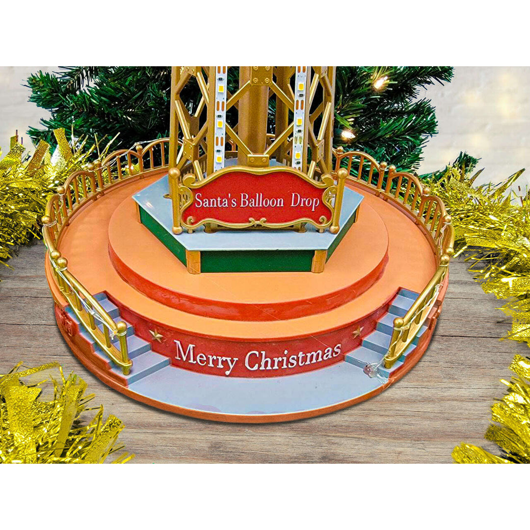 Christmas Parachute Tower. Animated Christmas Village F07M4-8-W201 Christmas Carousel