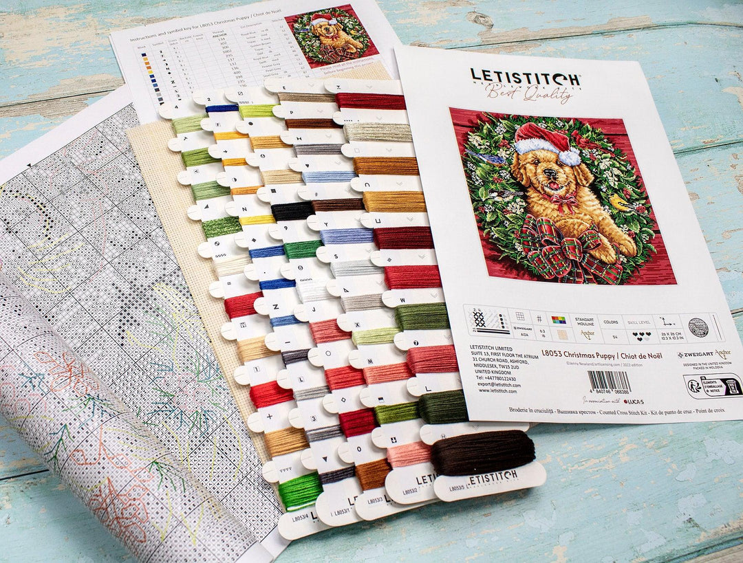 Christmas Puppy L8053 Counted Cross Stitch Kit
