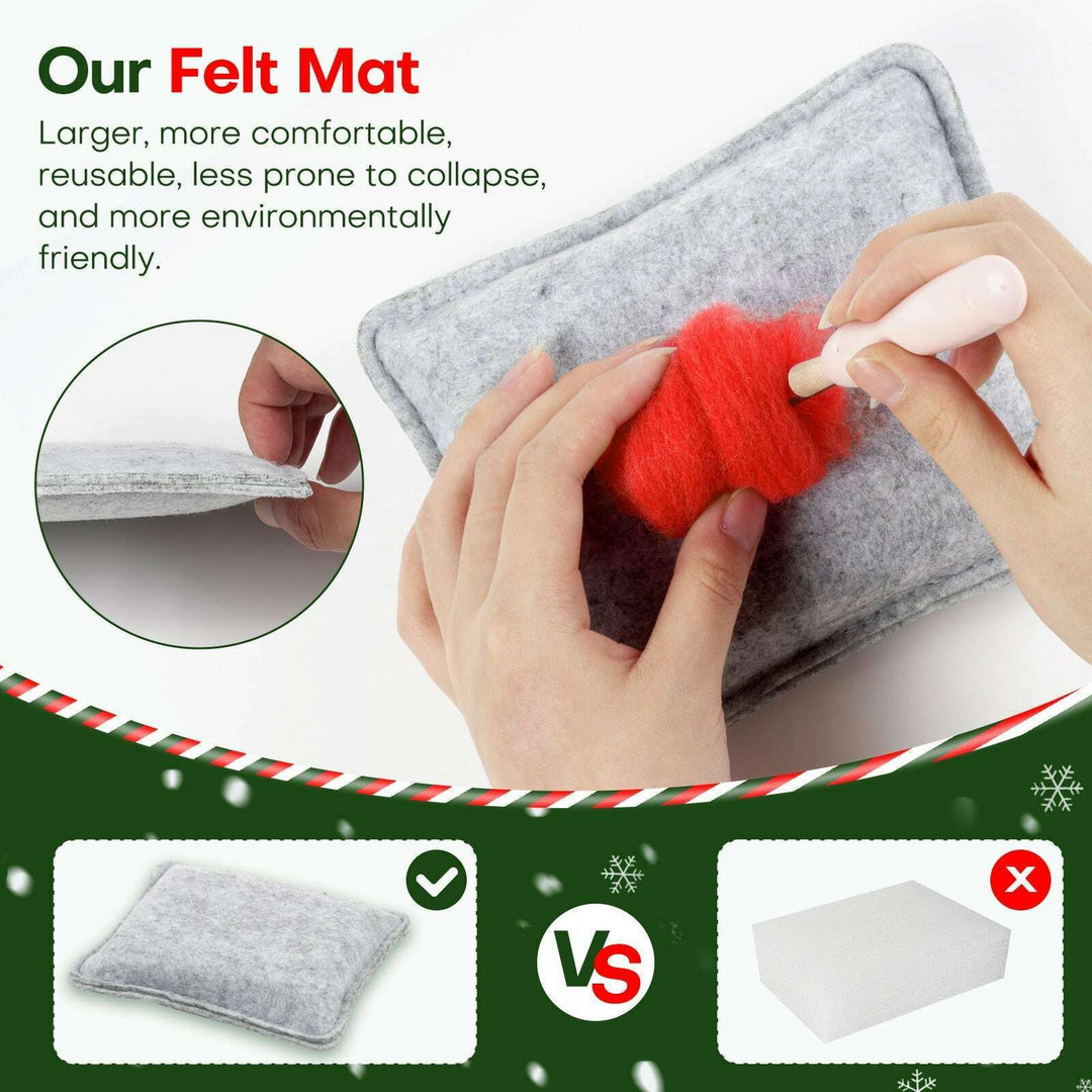 Christmas Shiba Inu and Piggy Needle Felting Kit. Wizardi DIY Wool Craft Kit F07N8-Z-12