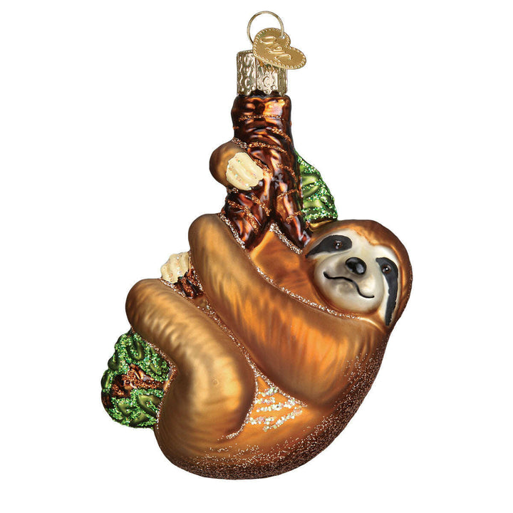 Old World Christmas Sloth Blown Glass Ornament