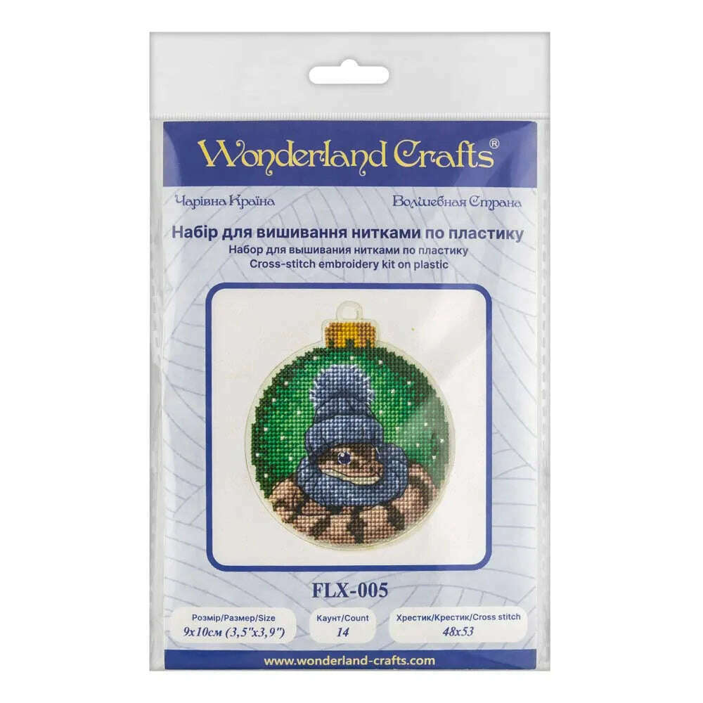 Christmas Snake Cross-stitch kit on a plastic base FLX-005
