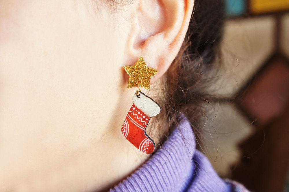 Christmas Stocking Earrings by Laliblue - Quirks!