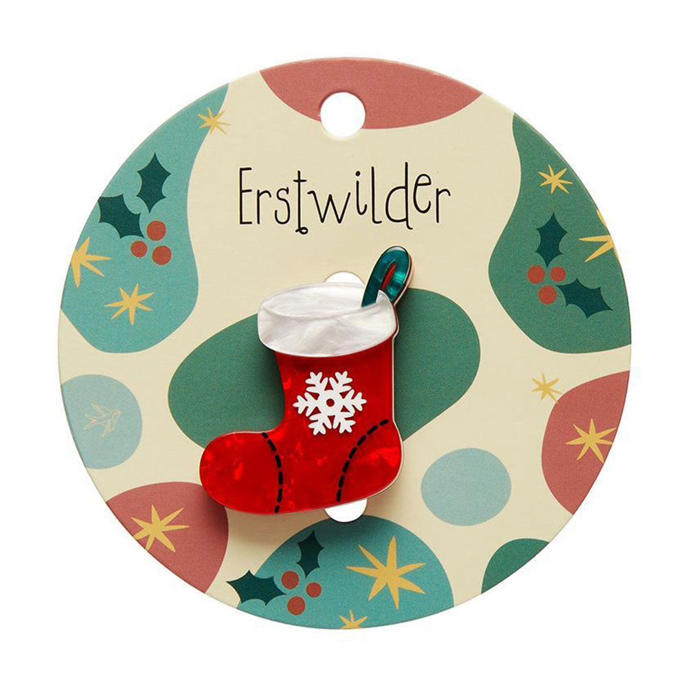 Christmas Stocking Mini Brooch by Erstwilder image 1