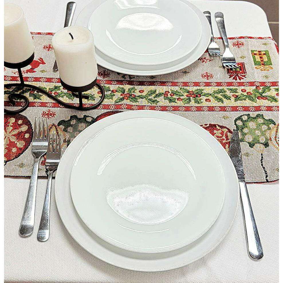 Christmas Table Runner with Holiday Icons F07M5-8A