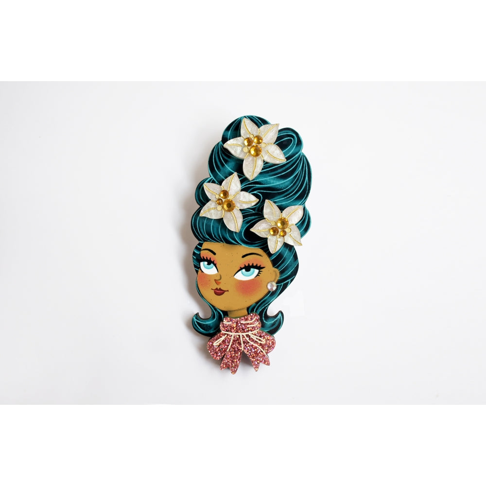 Christmas-Themed Brunette Hair Brooch with Earring Set by Laliblue 6