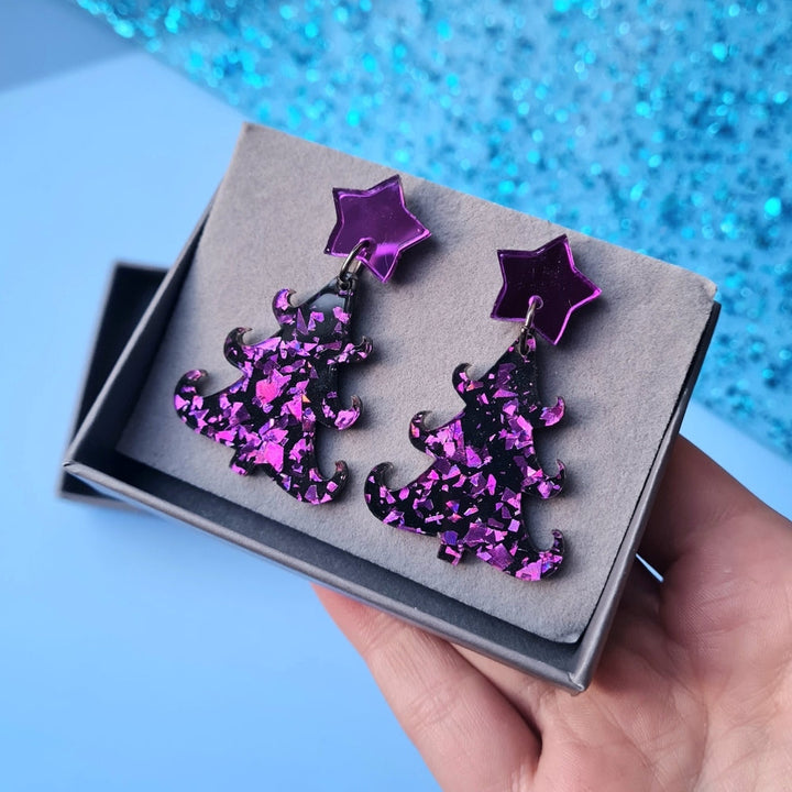 Christmas Tree Dangle Earrings by Cherryloco Jewellery 4