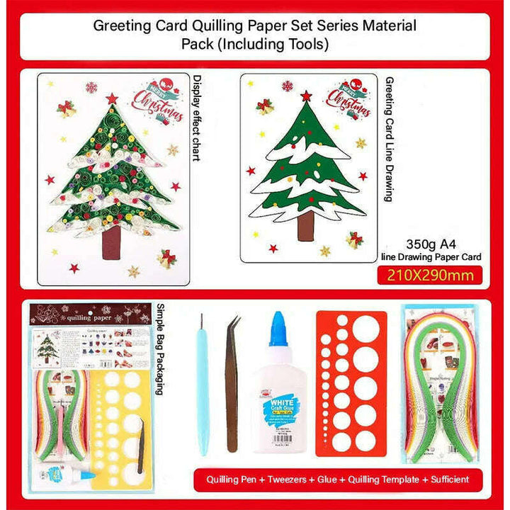 Christmas Tree DIY Making Kit. Paper Quilling Set F07M3-6-Tree