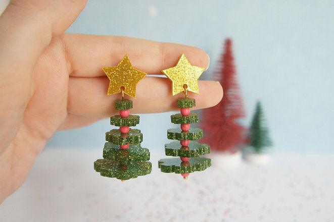 Christmas Tree Earrings by LaliBlue - Quirks!