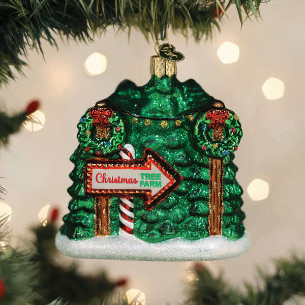 Old World Christmas Christmas Tree Farm Blown Glass Ornament