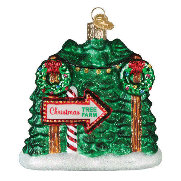 Old World Christmas Christmas Tree Farm Blown Glass Ornament