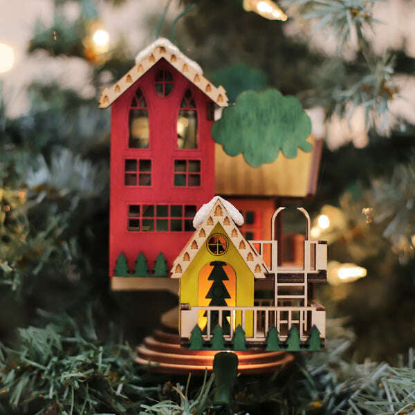 Old World Christmas Christmas Tree House Blown Glass Ornament