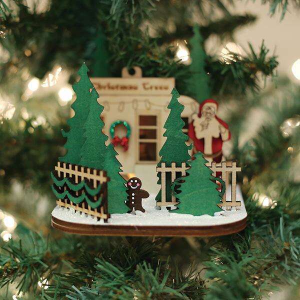 Old World Christmas Christmas Tree Lot Blown Glass Ornament