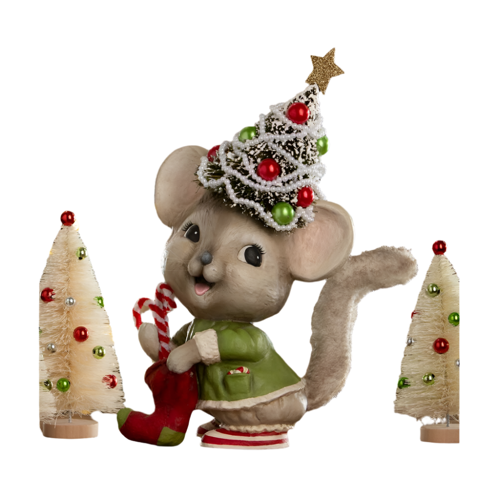 Christmas Tree Memzi Mouse by Bethany Lowe Designs