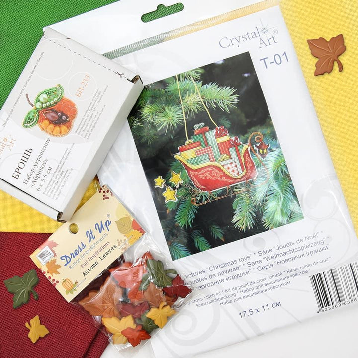 Christmas tree toy. Plastic Canvas Cross-stitch kit T-01C