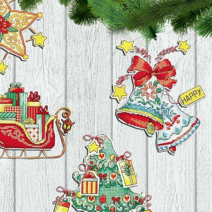 Christmas tree toy. Plastic Canvas Cross-stitch kit T-05C