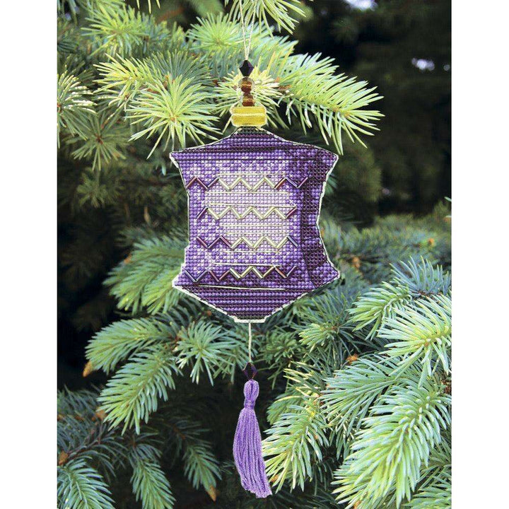 Christmas tree toy. Plastic Canvas Cross-stitch kit T-24C "Colorful lanterns"