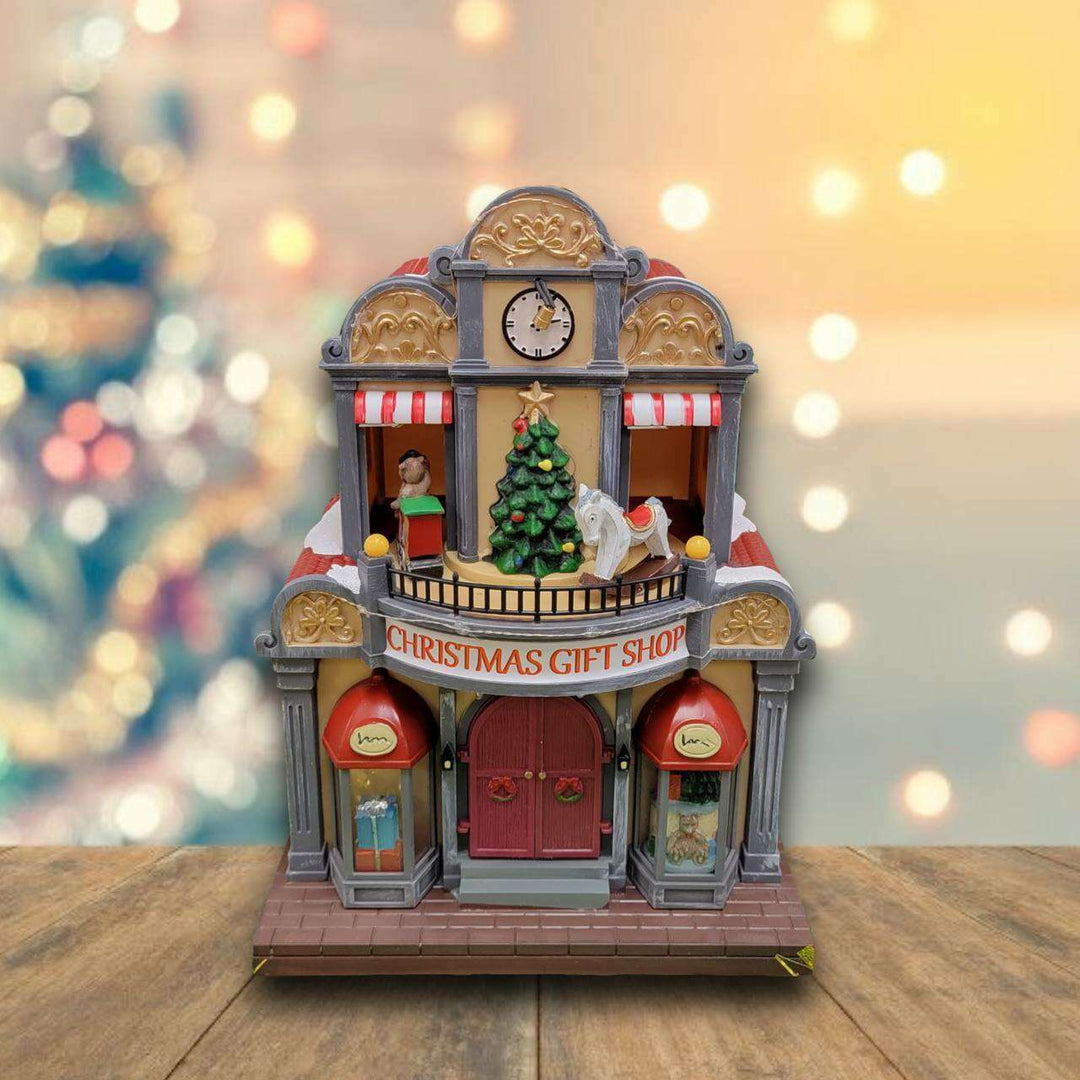 Christmas Village. Christmas Gift Shop with LED Lights F07M4-22-Y316