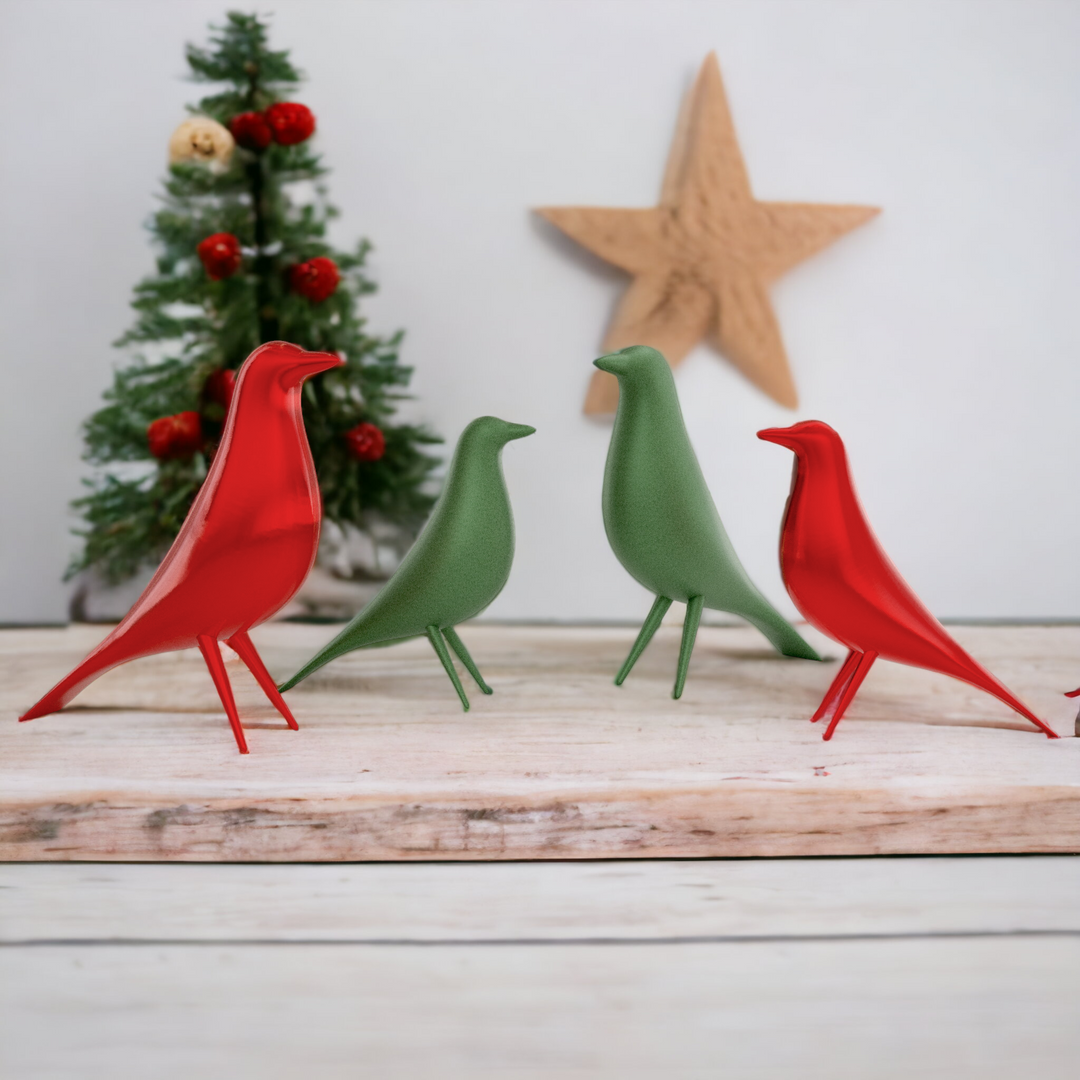 Minimalist Eames Style Holiday Birds