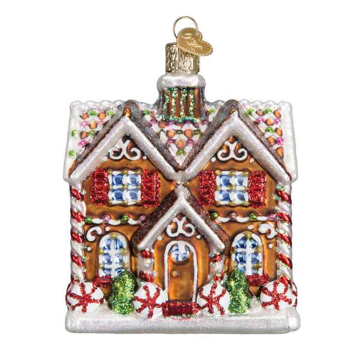 Old World Christmas Christmastime Cottage Blown Glass Ornament