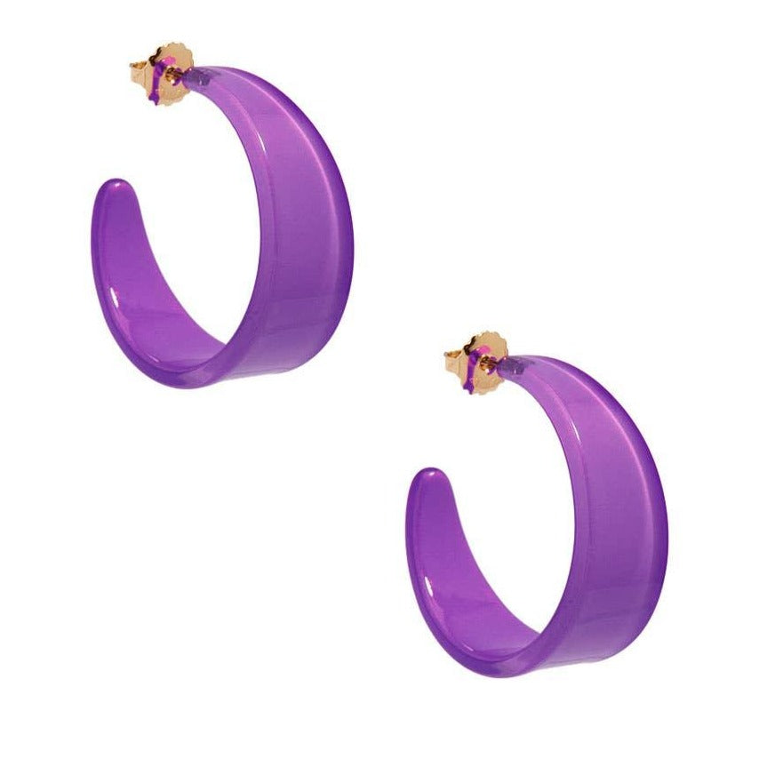 Chunky Resin Hoop Earrings-Berry - Quirks!