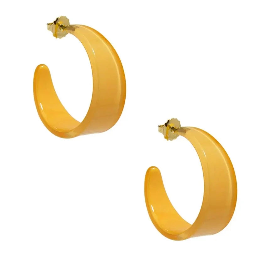 Chunky Resin Hoop Earrings- Honey - Quirks!