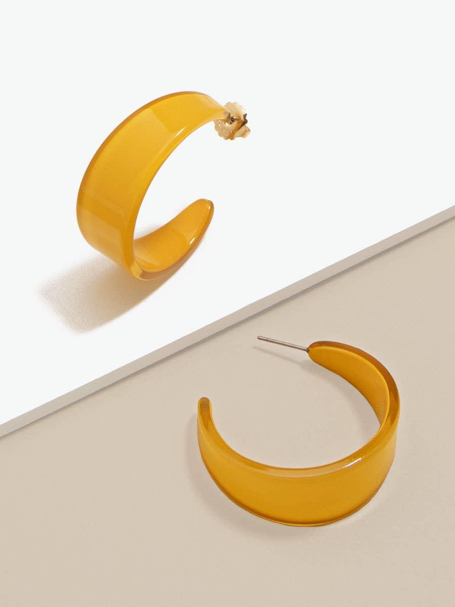 Chunky Resin Hoop Earrings- Honey - Quirks!