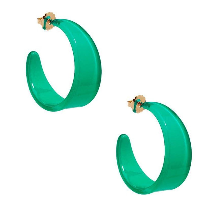 Chunky Resin Hoop Earrings-Teal - Quirks!