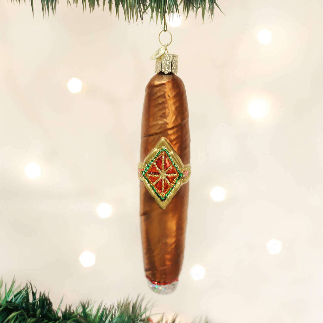 Old World Christmas Cigar Blown Glass Ornament
