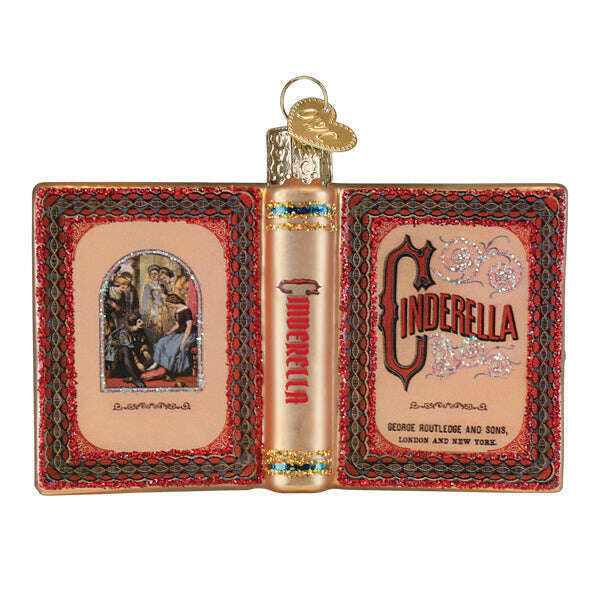 Old World Christmas Cinderella Book Blown Glass Ornament